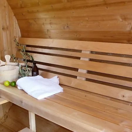 Eichhoernchen-in Der Zuhause-ferienhaus Mit Fass Sauna Im Garten Und Moderner Klimaanlage * Gossersweiler-Stein